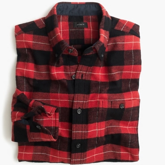 J. Crew Other - J Crew Cotton Wool Red Black Flannel Sz sm